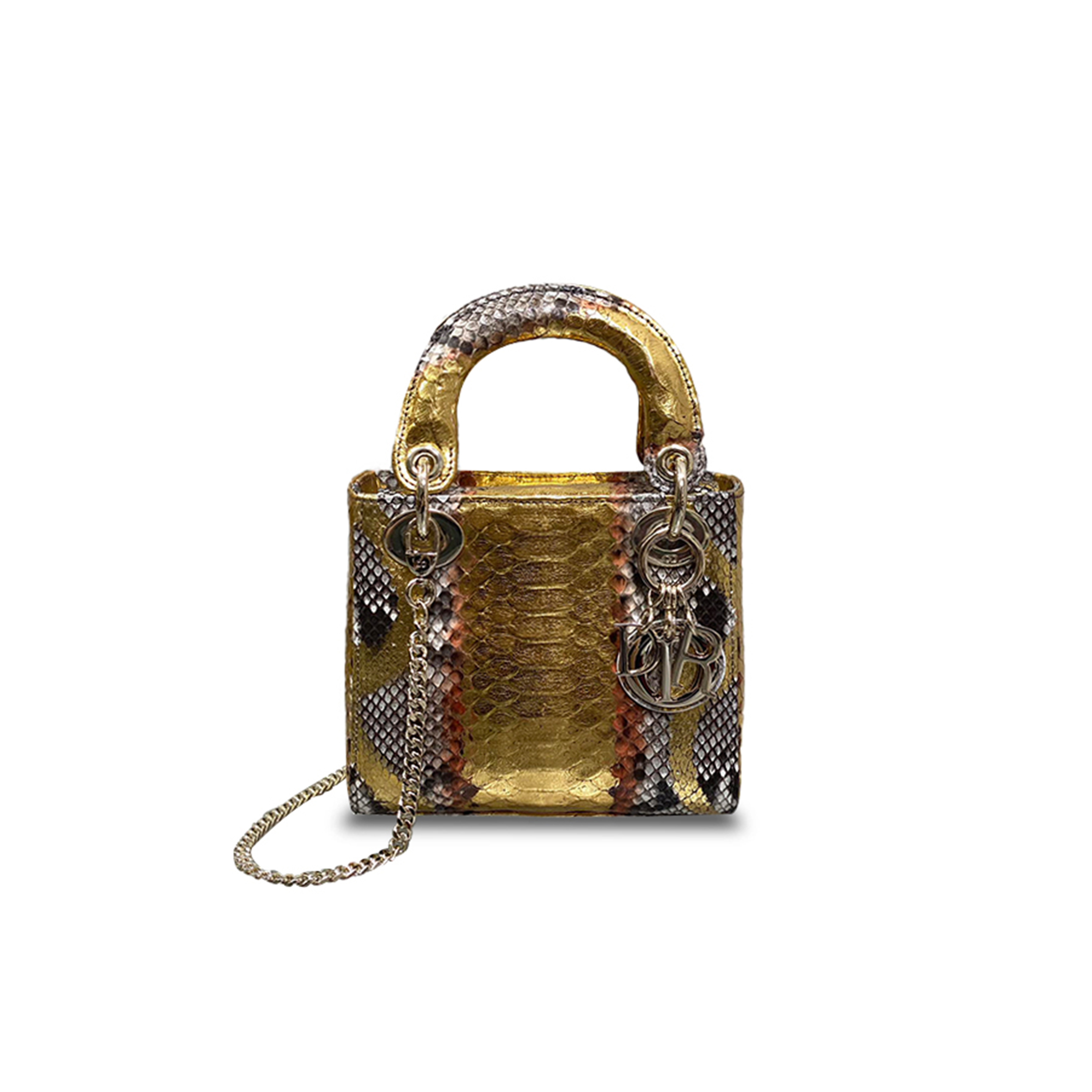 D*or snakeskin mini lady D*or bag (17*15*7cm)
